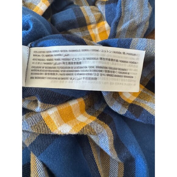 Abercrombie & Fitch Womens Shirt M Blue Yellow Plaid Button-Up Flannel - Picture 4 of 6